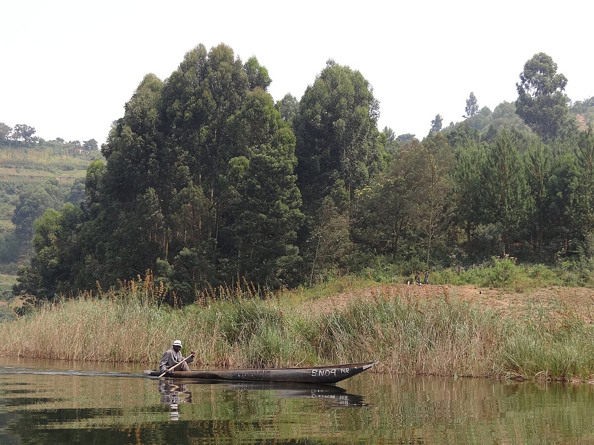 Boats on Lake Bunyonyi